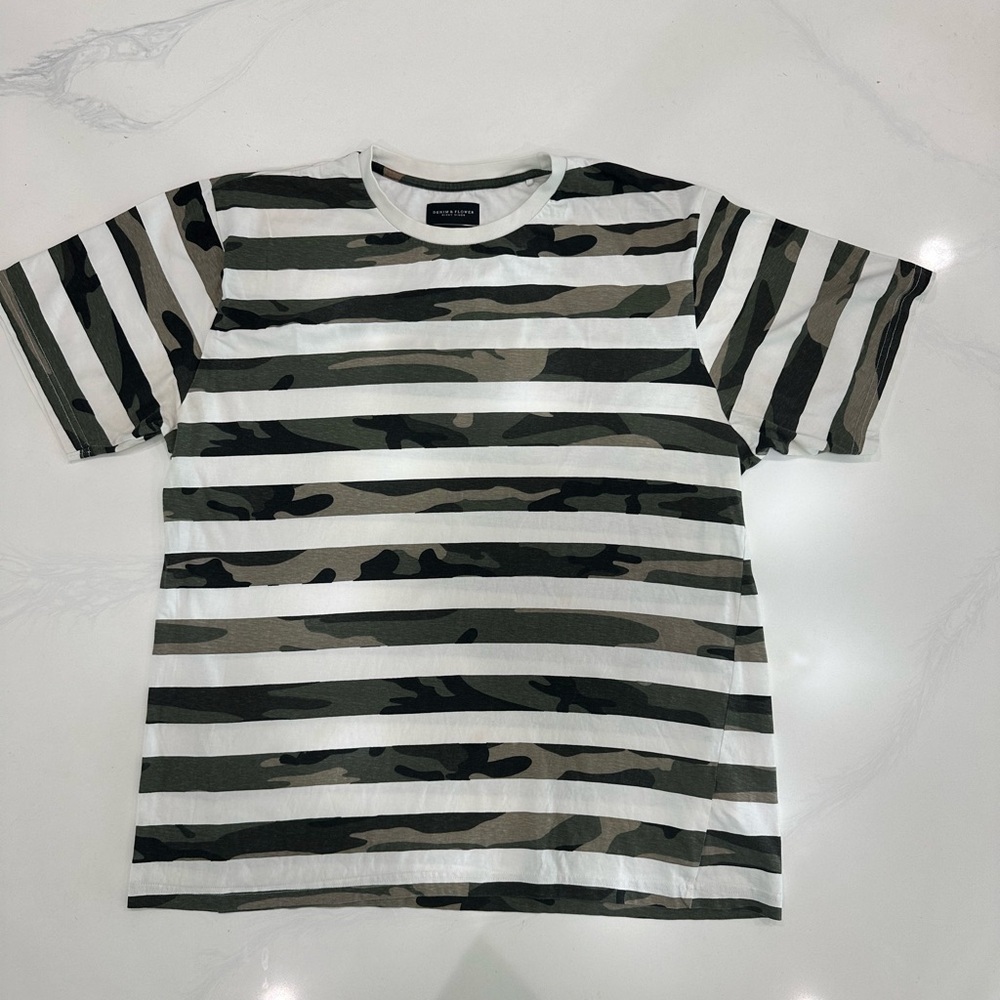 Denim & Flower‎ Black and Green Striped Kids Tee